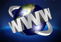 Die Buchstaben www, die sich um ein Bild der Erde winden