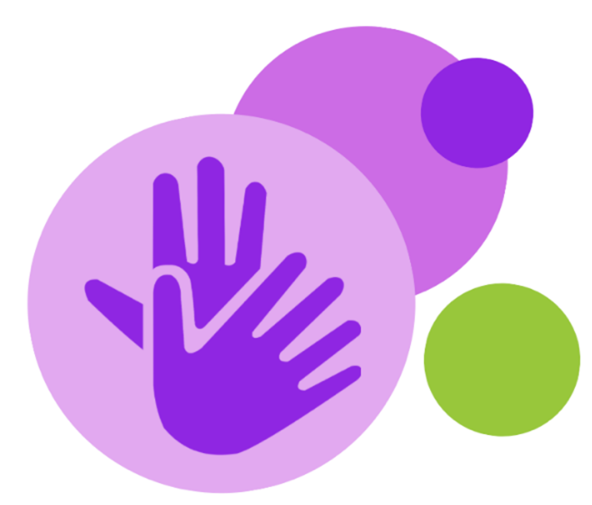 Symbolische Darstellung gebärdender Hände.